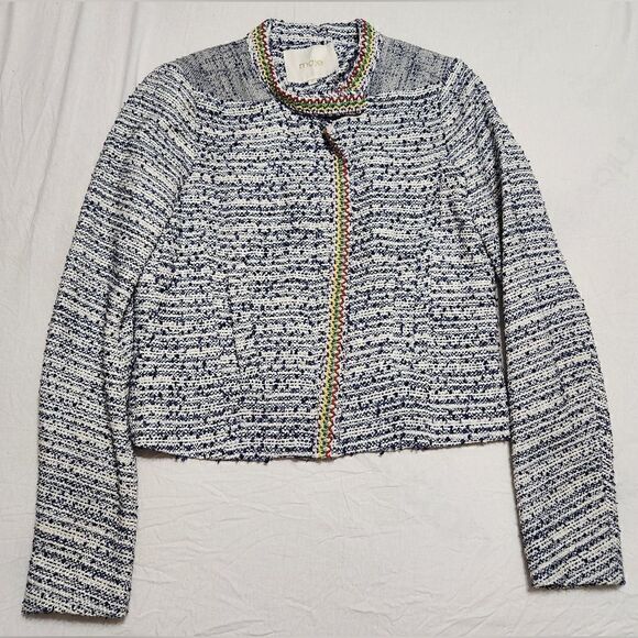 Maje Laos Embellished Tweed Jacket Sz 36 - Picture 1 of 14
